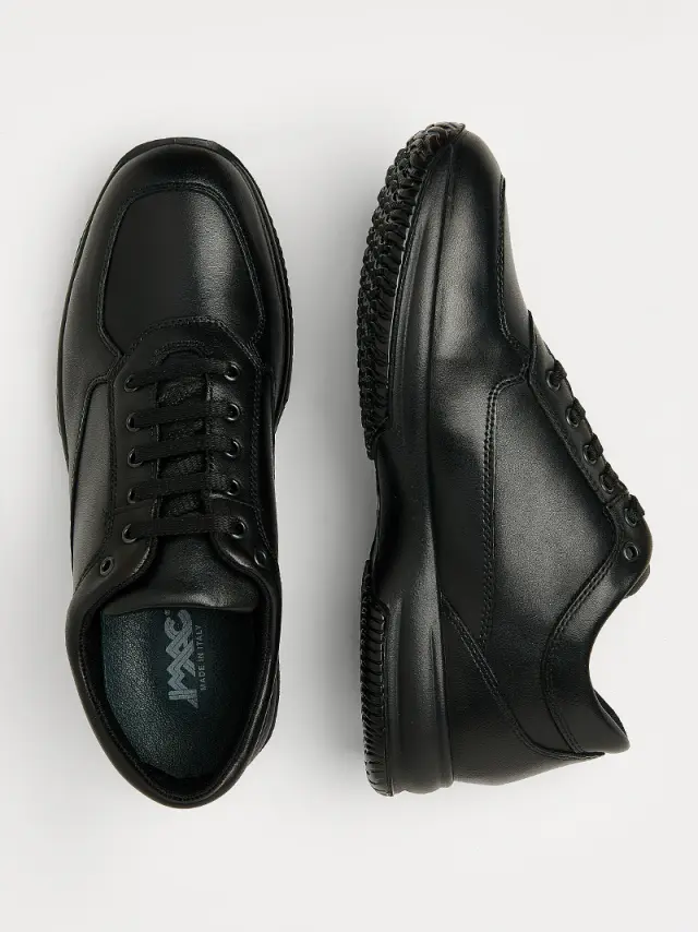 Imac Sneakers Ανδρικό δέρμα Μαύρο IMA/651610 NERO 3
