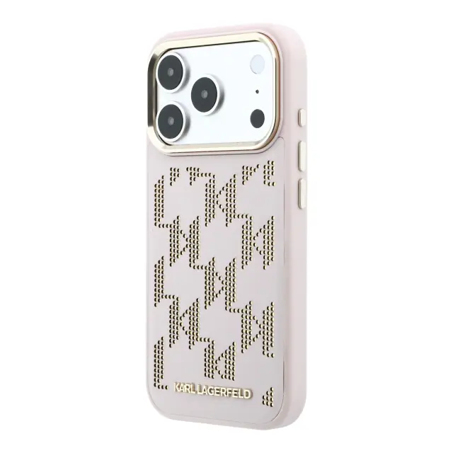 Karl Lagerfeld PU Perforated Monogram MagSafe Case for iPhone 17 Pro Max Pink 2
