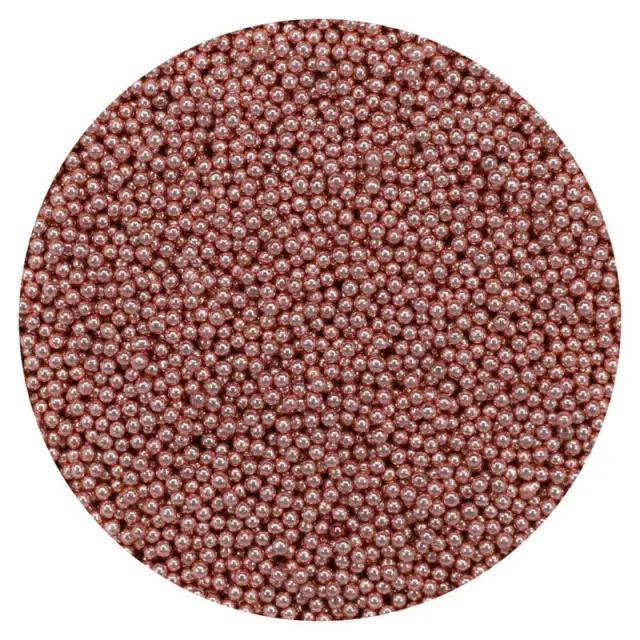 Χάντρες γυάλινες μικρές (Glass microbeads) Pentart 0,8-1mm 40gr, Ροζ χρυσό 2