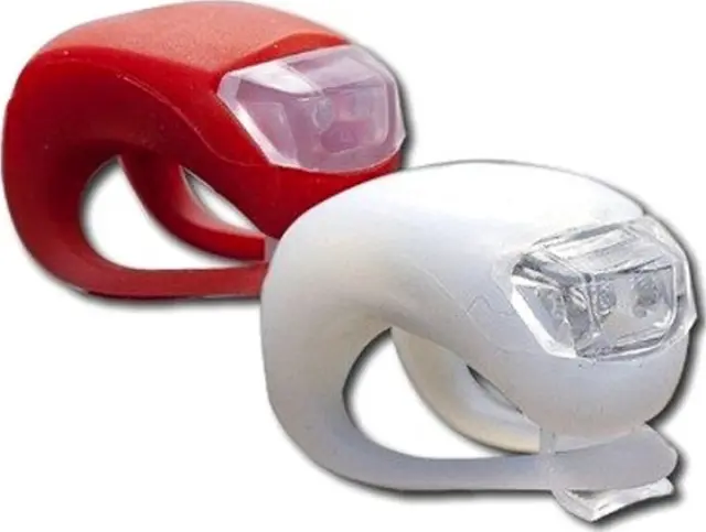 Φωτάκι σιλικόνης ποδηλάτου σετ 2 τεμαχίων LED, HJ008-2 OEM