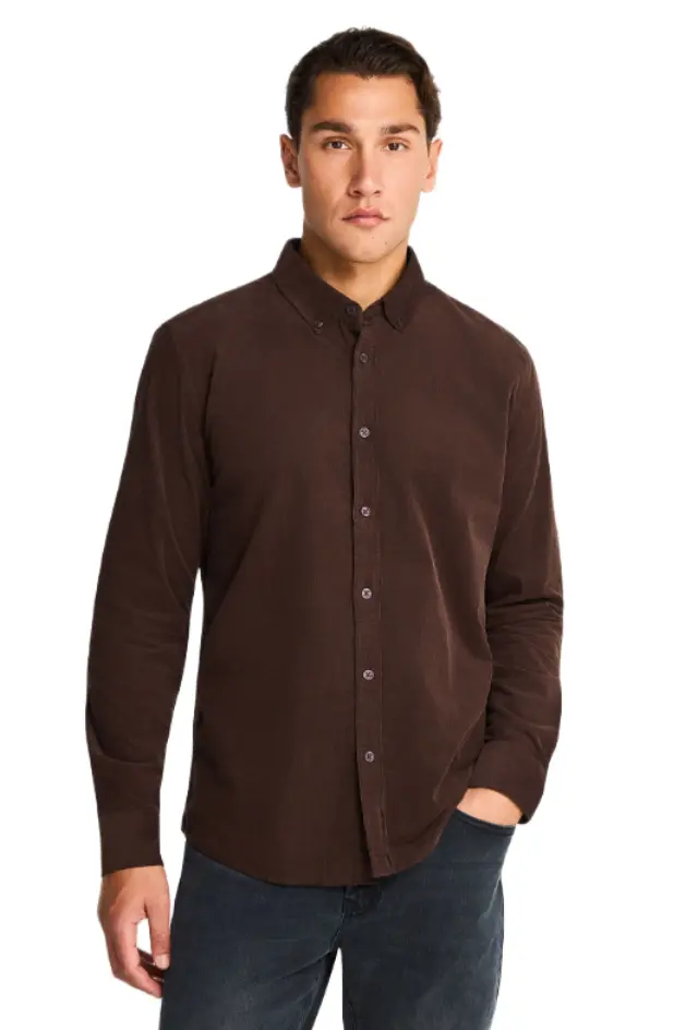Funky Buddha ανδρικό κοτλέ πουκάμισο button down FBM014-003-05-2