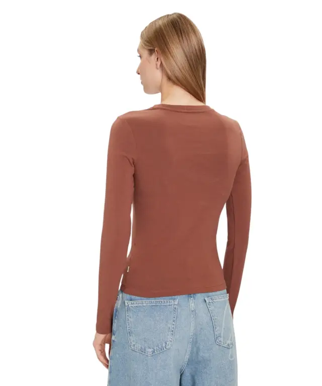 Guess - Γυναικεία Μακρυμάνικη Μπλούζα Slim Fit W4YI22J1314-A10W Καφέ - 2XL 3