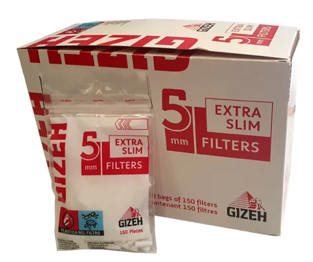 GIZEH Φιλτράκια Extra Slim σε Σακουλάκι 5mm - 20τεμ.