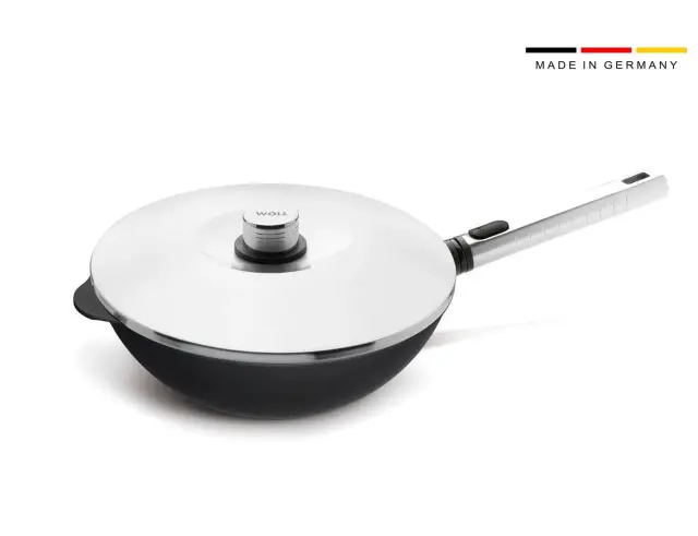 Τηγάνι Wok Woll Diamond XR Logic Pro με αντικολλητική επίστρωση, αποσπώμενη λαβή και διάμετρο 28cm11028PLCIL 3