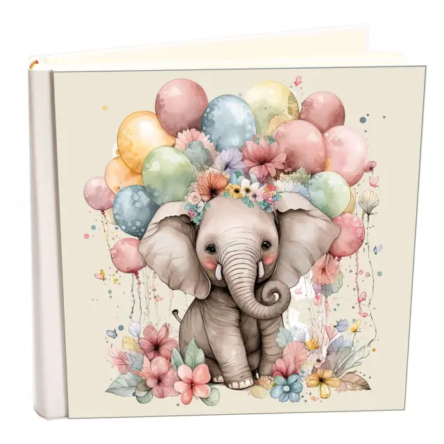 Άλμπουμ my album elephant 31 boho style με ριζόχαρτο 35x35cm και κουτί άλμπουμ