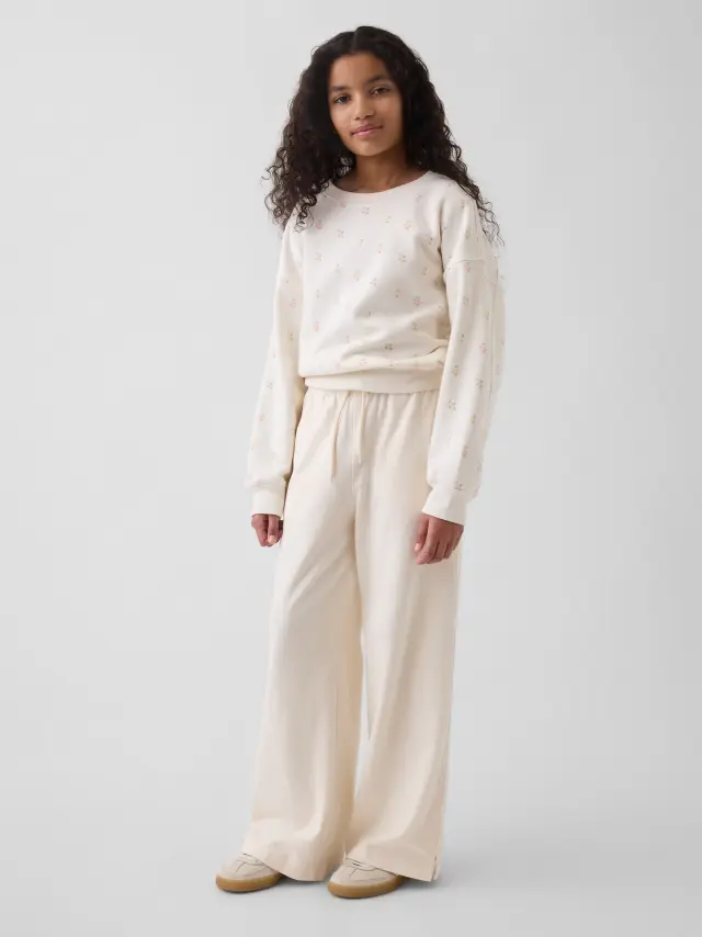 Παιδικό Relaxed Wide-Leg Παντελόνι Ivory frost