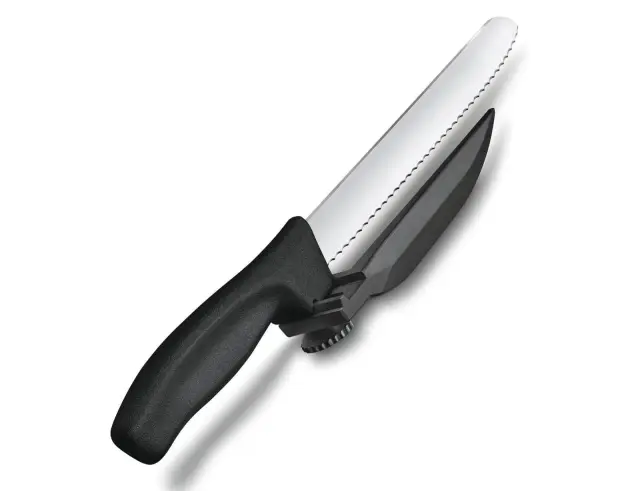 Μαχαιρι τεμαχισμού Victorinox Swiss Classic ρυθμιζόμενο, οδοντωτό και μήκος λεπίδας 21cm - Black6.8663.21 2
