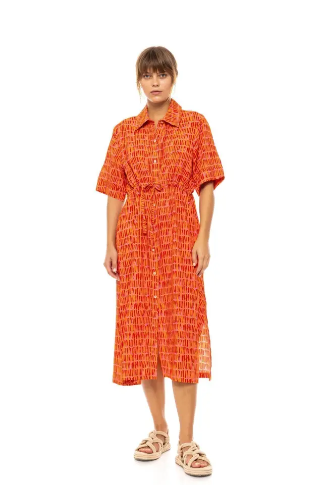 Beachwear Long B622 Type Orange Pink Label