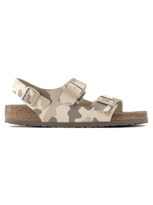 Birkenstock Πέδιλα Unisex Birko-Flor(ανθεκτικό υλικό της Birkenstock-επιτρέπει την επαφή με το νερό) Μπεζ BIR/MILANO SOFT 1022456 CAM GRA 3