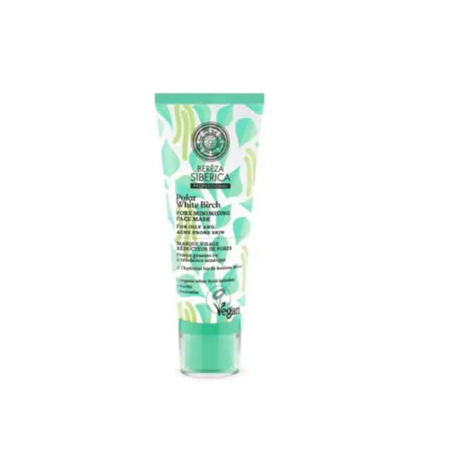 NATURA SIBERICA Bereza Polar White Birch Pore Minimising Face Mask Mάσκα Ελαχιστοποίησης των Πόρων για Λιπαρή και Ακνεϊκή Επιδερμίδα, 100ml