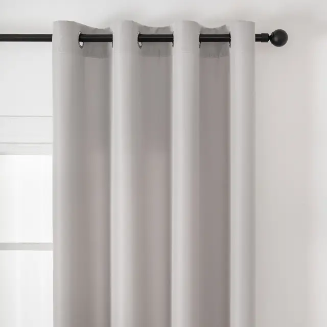 Beauty Home Κουρτίνα μεσαίας σκίασης με 8 μεταλλικούς κρίκους Effect Art 8443 140x270 Ασημί 3
