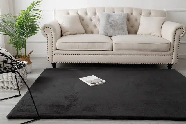 Χαλί 133x190 Beauty Home Rabbit Art 9644 Black 100% Πολυέστερ