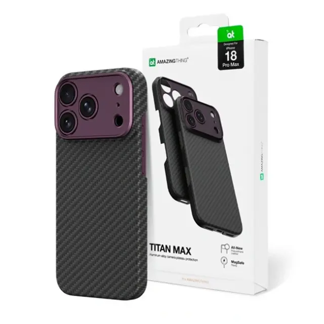 Amazingthing Θήκη Κινητού iPhone 18 Pro Max Titan Max Lens MagSafe Purple