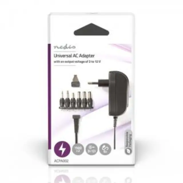 Universal τροφοδοτικό 18W switching με συμπαγή σχεδιασμό έξοδο 3-12V και ενδεικτική λυχνία LED. 3
