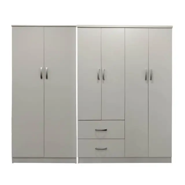 Ντουλάπα εξάφυλλη Athos Ι pakoworld λευκή 200,5x42x180εκ 3