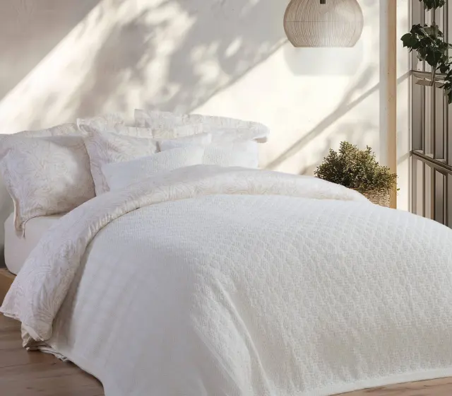 ΚΟΥΒΕΡΤΑ ΥΠΕΡΔΙΠΛΗ VENTORA 230X250 NEF-NEF HOMEWARE ECRU