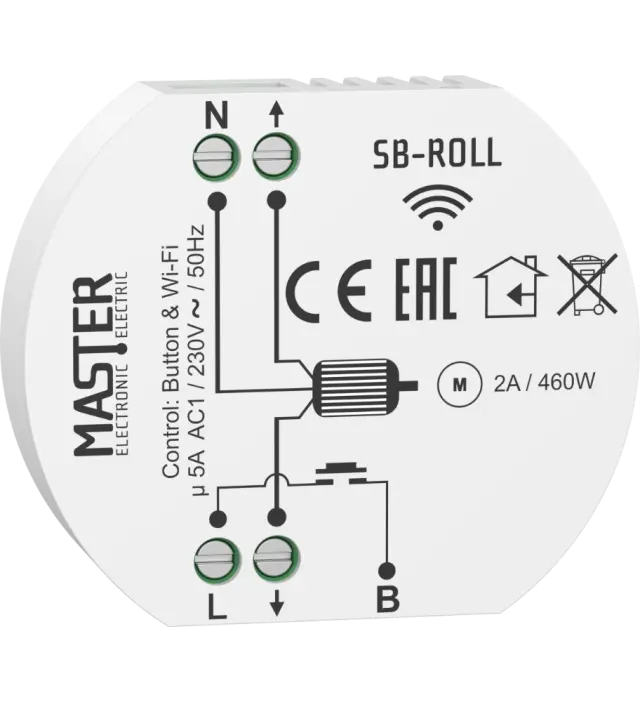 SB-ROLL ΕΛΕΓΚΤΗΣ ΡΟΛΩΝ 230VAC / 2A (Wi-Fi) MASTER ELECTRIC