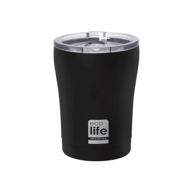 Ecolife® -Ανοξείδωτο Coffee Θερμός 300ml- Μαύρο (33-BO-4114).