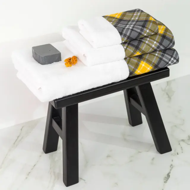 Πετσέτες Σετ 2ΤΜΧ Καρώ Λευκό 50 x 90 / 30 x 50 cm Λευκό 50 x 90 / 30 x 50 cm