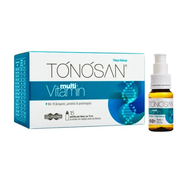 Tonosan | Multivitamin | Συμπλήρωμα Διατροφής Για Την Eνέργεια και Τόνωση Για Όλη Την Οικογένεια | 15x15ml
