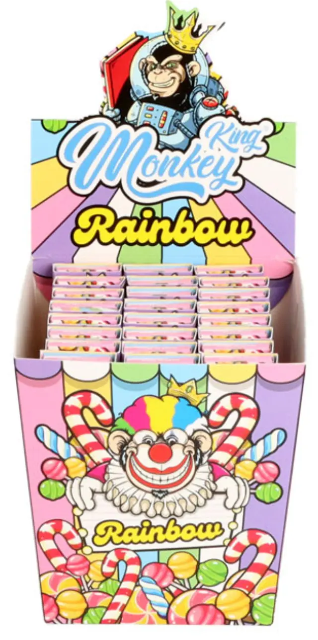 Monkey King Χαρτάκια Rainbow - King Size Slim με Τζιβάνα 32φ. 2
