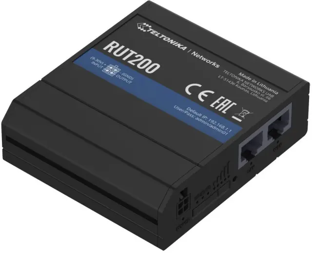 Teltonika RUT200 Industrial cellular LTE Wi-Fi Router