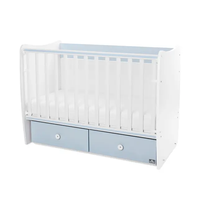 Lorelli Πολυμορφική κούνια - κρεβάτι "Matrix" 60/120 White - Baby blue Μπλε