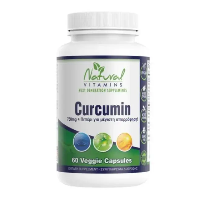 Κουρκουμίνη • Natural Vitamins • 60 φυτικές κάψουλες