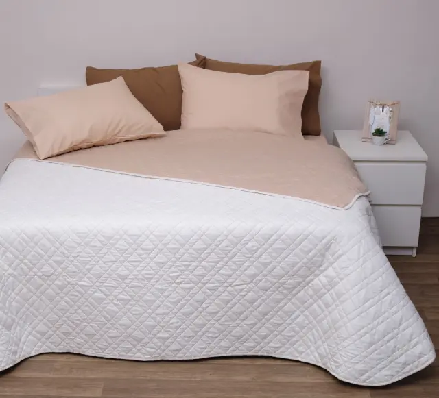 Κουβερλί 160Χ240 Μονό Viopros Microfiber 5100 Εκρού-Μπεζ