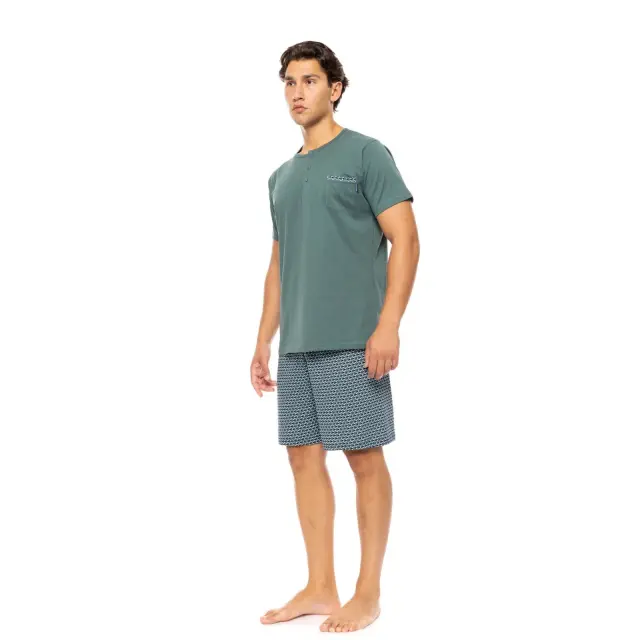 Ανδρική Πυτζάμα 3 τεμαχίων S-M583 Green Nights Sea Green Ulisse 2