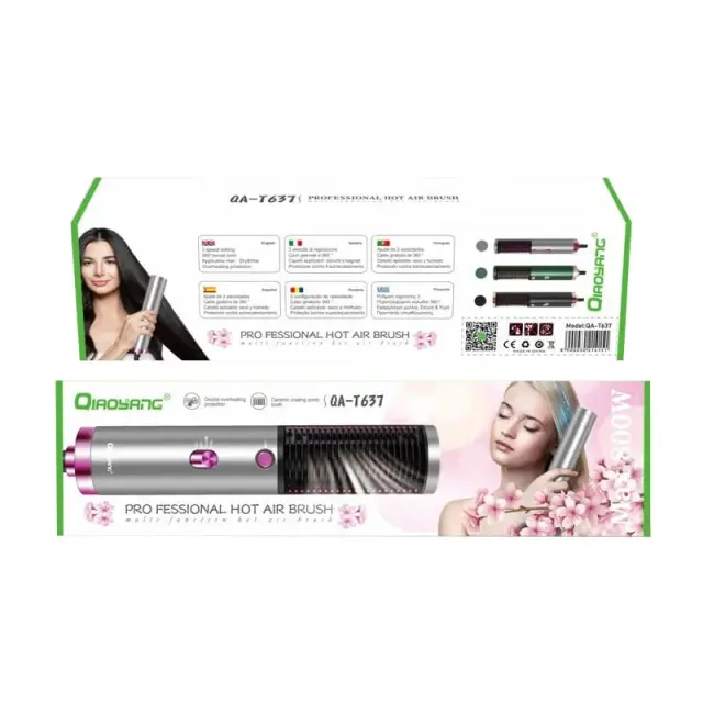 QIAOYANG Ηλεκτρική Βούρτσα Ζεστού Αέρα QA-T637 – Professional Hot Air Brush 400004