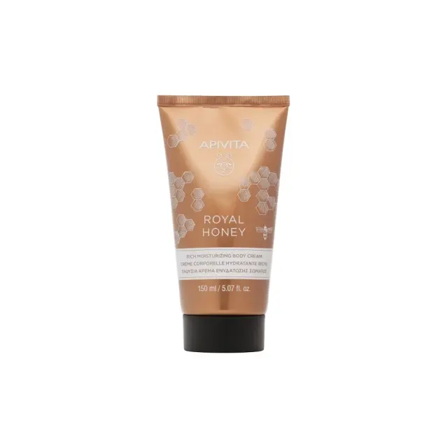 Apivita Royal Honey Rich Moisturizing Body Cream, Πλούσια Κρέμα Ενυδάτωσης Σώματος με Βασιλικό Πολτό 150ml