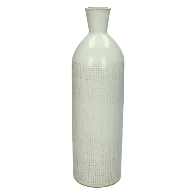 Βάζο Λευκό Πέτρα 9.3x9.3x32cm