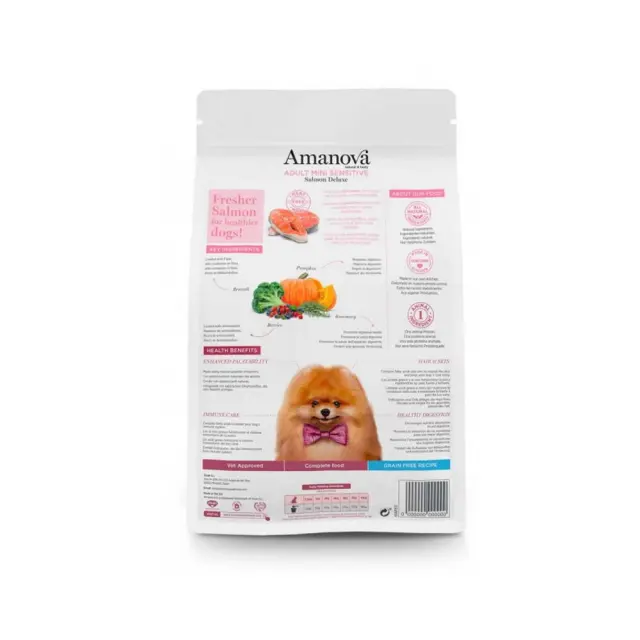 Amanova Adult Mini Sensitive Salmon Deluxe για Μικρόσωμους Σκύλους με Σολομό 2kg 2