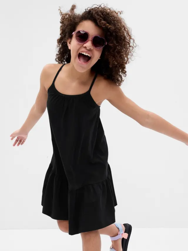 Multi Παιδικό Criss-Cross Tiered Φόρεμα black - XS
