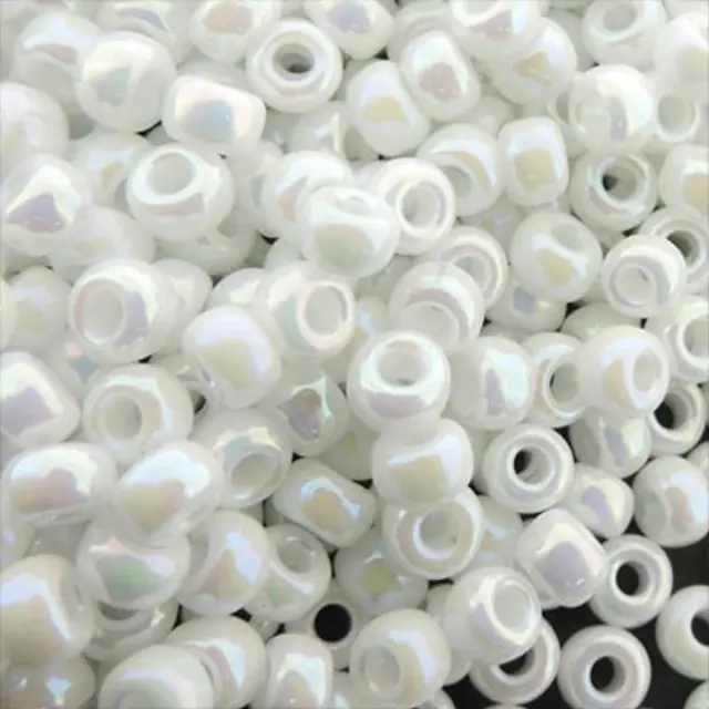 Χάντρα Miyuki Round Rocailles 6/0 - 402R - White AB ~10gr