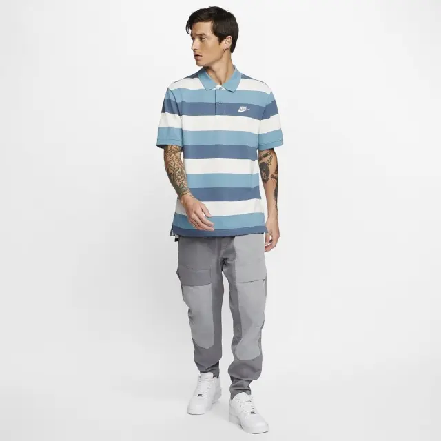 Nike Polo Matchup Stripe T-Shirt (CJ4465-424) - Σιέλ - S 3