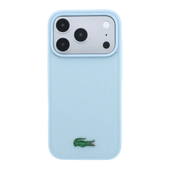 Lacoste PVC Iconic Petit Pique Metal Logo MagSafe Case for iPhone 18 Pro Max Blue 3