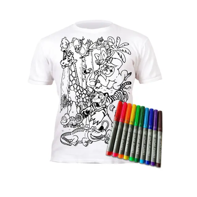 Splat Planet Πλενόμενο t-Shirt Ζωγραφικής με Μαρκαδόρους: Zoo 3-4 ετών