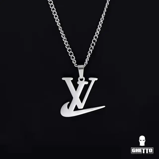 Ghetto Famous Brands Tick Pendant Necklace SS Unisex 2
