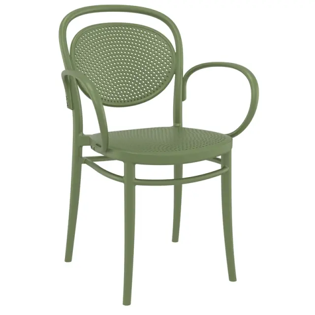 Πολυθρόνα Στοιβαζόμενη MARCEL Olive Green PP 57x52x85cm