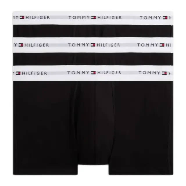 Tommy Hilfiger Ανδρικό Boxer Signature Repeat Logo Waistband - Τριπλό Πακέτο, Χρώμα Μαύρο-Μαύρο-Μαύρο - L