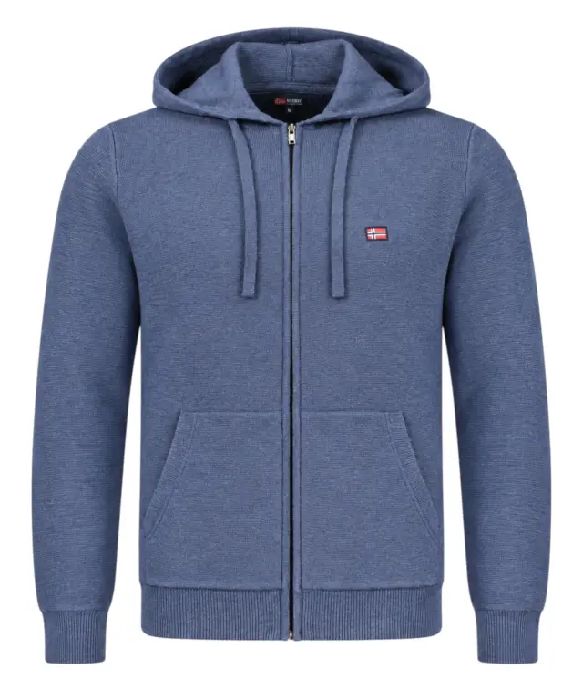 Norway Nautical School - Ανδρική Πλεκτή Ζακέτα 843105-DENIMBLUE Μπλε