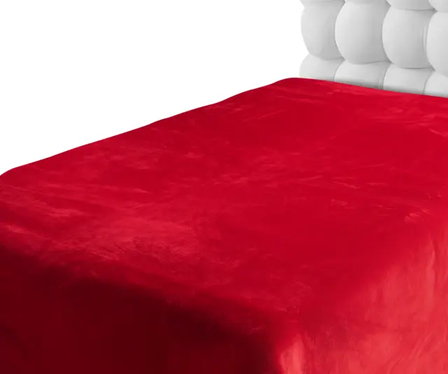 Βελουτέ κουβέρτες (160cm x 220cm) κόκκινο - -