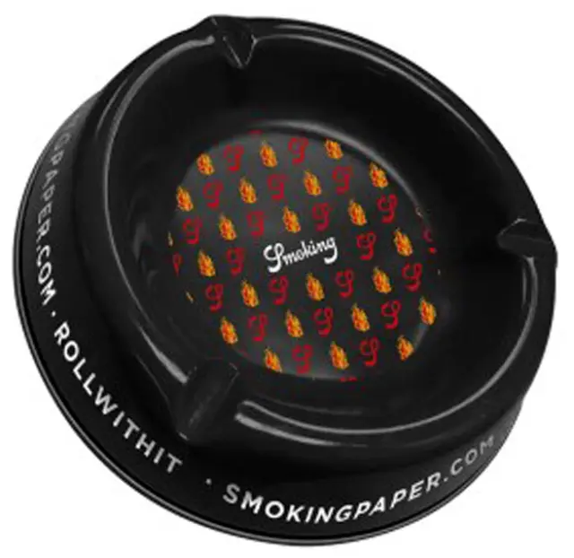Smoking Τασάκι Μεταλλικό Μαύρο Large Flames - 20cm 2