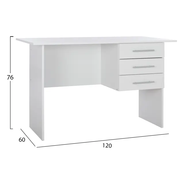 ΓΡΑΦΕΙΟ ΜΕΛΑΜΙΝΗΣ ENSLEY FB92029.05 ΜΕ 3 ΣΥΡΤΑΡΙΑ ΛΕΥΚΟ 120X60X76 εκ. 2