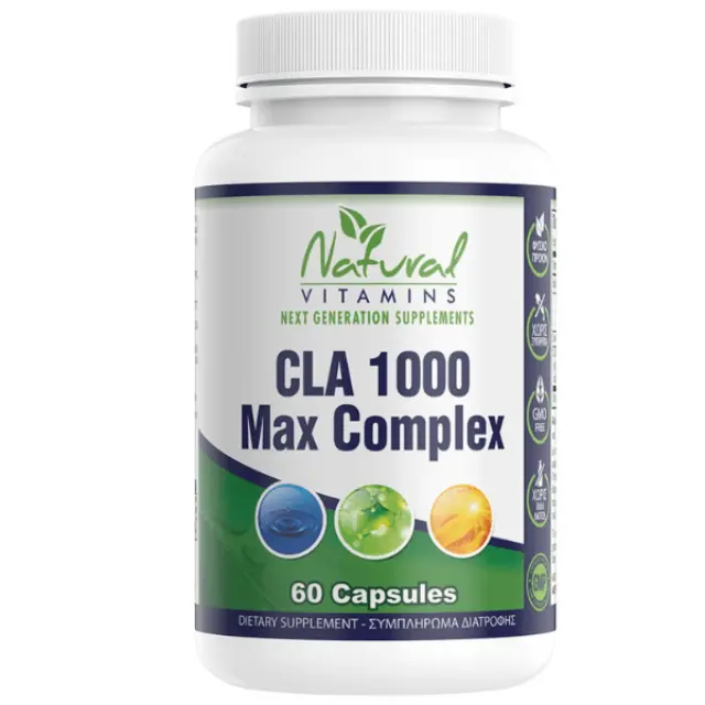 Natural Vitamins | CLA 1000 MAX Complex Mega Λιποδιαλυτής | 60 Κάψουλες