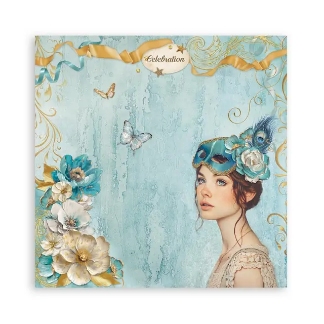 Χαρτιά scrapbooking 22τεμ μονής όψης, 30,5x30,5cm Stamperia, Masquerade 2