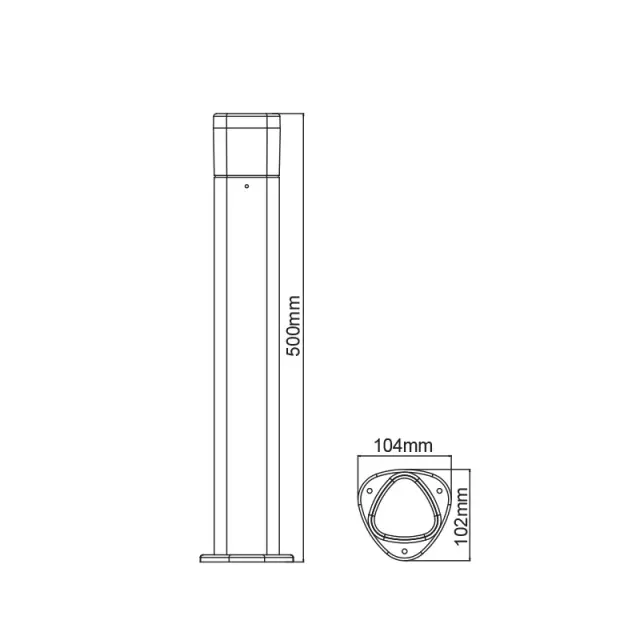 LED SMD POST LUMINAIRE 7W 410LM 340° 230V AC 3.000K DARK GREY CRI80 IP54 30.000HRS / LG3702G-500 2