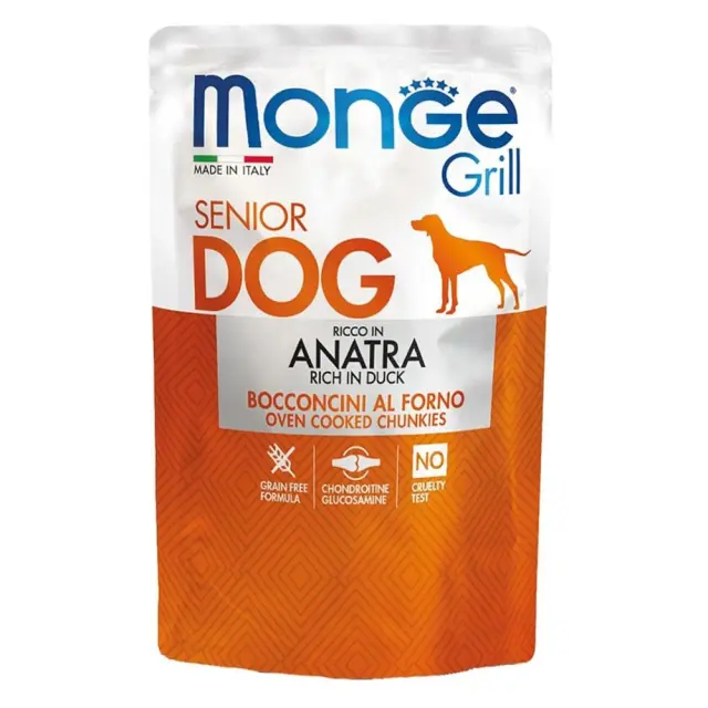 Monge Senior Grill Υγρή Τροφή Σκύλου με Πάπια 100gr